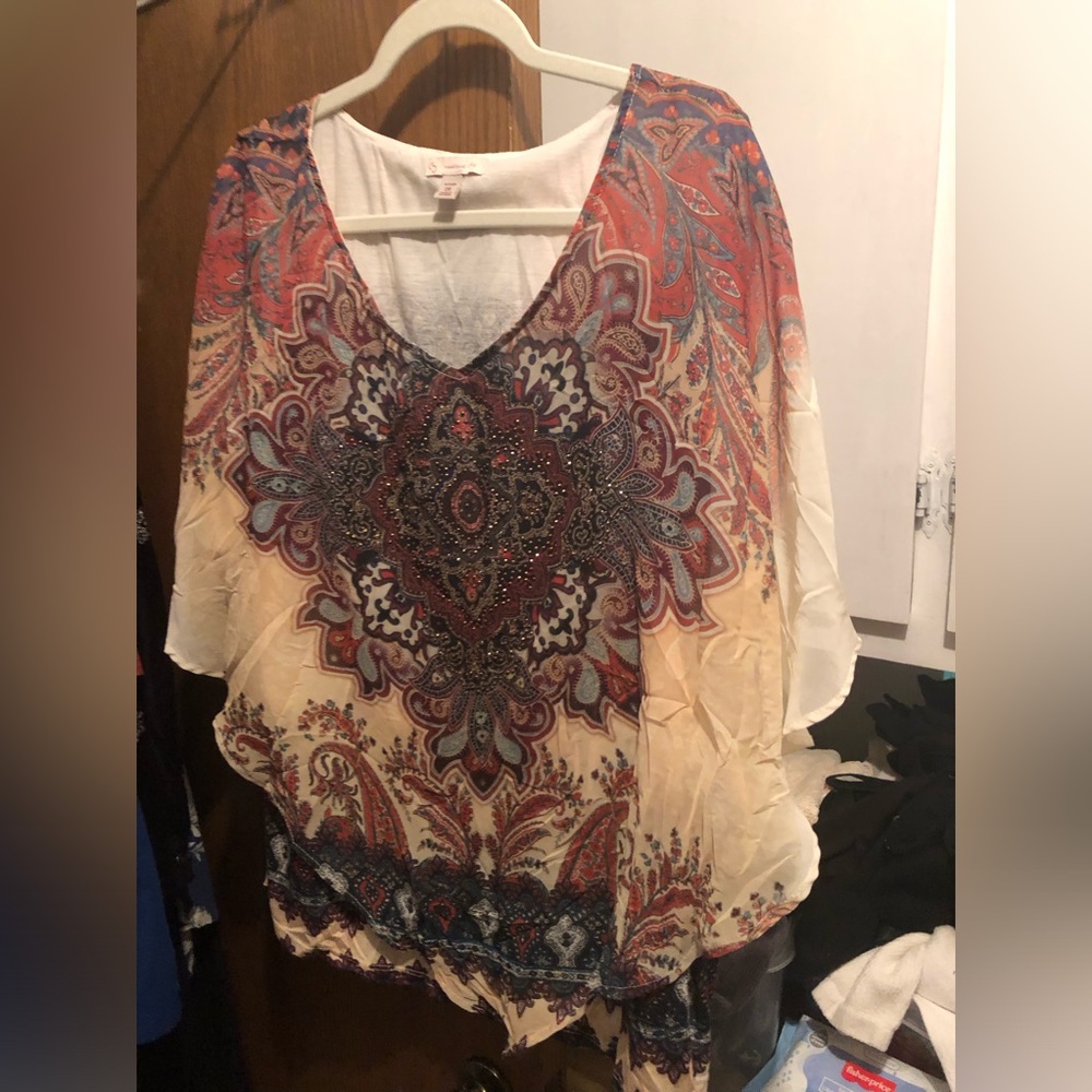 DB Paisley Sublimation Poncho Blouse- 663 $30 or $25 w/offer